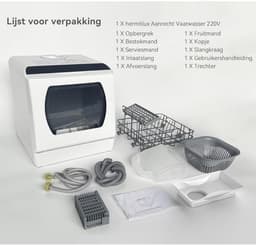 JCP® Mini Vaatwasser - Tafelvaatwasser - Ruimte voor 4 Couverts - Wit - 43cm x 43cm x 46cm — thumbnail 3