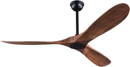 MODENUIT Plafondventilator – 107 cm – Zonder Lamp – ABS – Zwart en Donker Walnoot – Afstandsbediening — thumbnail 2