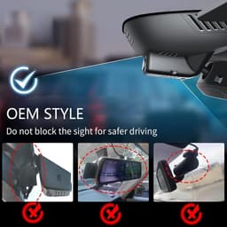 Dashcam voor auto - Zwart - Geschikt voor Volvo XC90 2023-2026 - 4K Voor- en 1080P Achtercamera - Met WiFi en G-sensor — thumbnail 5