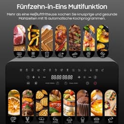 Airfryer – Heteluchtfriteuse – Friteuse – Heteluchtoven – Gezond Koken – 23L XXL Inhoud – Dual-Zone Met Koekprogramma’s & Verlichting — thumbnail 3