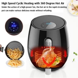 Airfryer XXL - Hete Lucht Friteuse - Gezond Frituren - Olievrij Bakken - 5.2 liter - Zwart — thumbnail 3