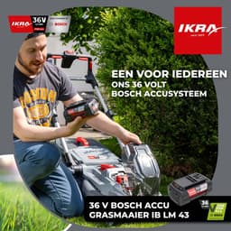 IKRA Bosch 36 V 3-in-1 accu-grasmaaier IB-LM 43 met mulchfunctie, voor gazons tot circa 600 m² – inclusief accu (4,0Ah) en oplader — thumbnail 5