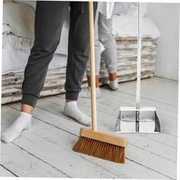 Grote Vuilblik - Stoffer en blik - Vloeren Schoonmaken - Metalen Handgreep - 70 cm - Zilver — thumbnail 3