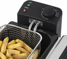 Dubbele Friteuse - Frituurpan - Lekkere Snacks Maken - Twee Onafhankelijke Thermostaten - 2x 3 Liter - Grijs — thumbnail 3