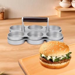Vlees Patty Maker - Hamburger Pers - Perfecte Burgers Maken - 6 Kleine Roosters - 22.3x14.8x8.5cm — thumbnail 2