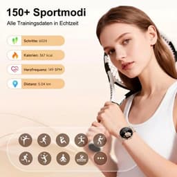 FOSMET Smartwatch Dames - Ultradun - 1,56" AMOLED Display - 20 Dagen Batterijduur - IP68 + 5ATM Waterdicht - 150+ Sportmodi - Bluetooth Bellen - SpO2 - Hartslagmeter - Bloeddrukmeting - Slaapmonitor - Notificaties - iOS/Android - Cadeau voor Vrouwen — thumbnail 2
