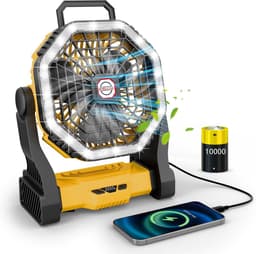 Draadloze Campingventilator met LED-lamp – Koele lucht en verlichting, waar je ook bent — thumbnail 1