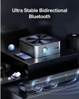 Mini Beamer - Projector - Digitale Beamer - Draagbaar - 1080P - Met Autofocus - 700 ANSI - 2 x USB 2.0 - HDMI - AV - DC - WiFi - Bluetooth - 90W - Zwart — thumbnail 5