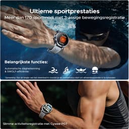 Anymoving M1-Sporthorloge met GPS Tracker-Smartwatch Heren - 1.5" AMOLED - Dual band GPS - AI Functie - 170+ Sportmodi - Bluetooth Belfunctie - 5ATM Waterdicht - Hartslagmeter - Geschikt voor Android en iPhone - Zilver — thumbnail 2