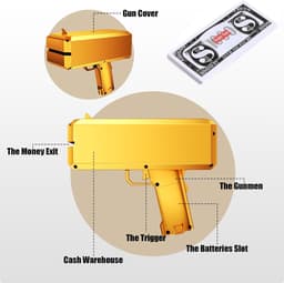 SnelShoppen - OBEST Money Gun Schietpistool, Neppapiergeld, Gouden Props Gun, Geldregen voor Feesten, Bruiloften, Party Games - Hoge Kwaliteit, Ultra — thumbnail 2