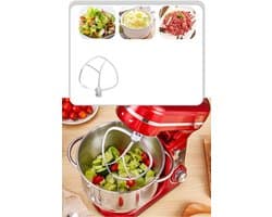Keukenmixer – Keukenmachine - Keukenrobot - Foodprocessor - 6L - 2000W - Krachtige & Stille Motor – 6 Snelheden – Met Roestvrijstalen Kom – Metal Gray