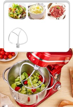 Keukenmixer – Keukenmachine - Keukenrobot - Foodprocessor - 6L - 2000W - Krachtige & Stille Motor – 6 Snelheden – Met Roestvrijstalen Kom – Metal Gray — thumbnail 1