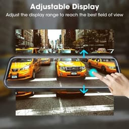 SnelShoppen - Spiegel-dashcam met achteruitrijcamera, 10 inch touchscreen, FHD 1080P, autocamera met 170 graden groothoek en nachtzicht, inclusief 10 — thumbnail 4