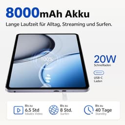 SnelShoppen - SVITOO Tablet 12 inch, Android 15, Gemini app compatibel, Unisoc T7280 Octa-Core 2,2GHz, 8GB RAM, 32GB opslag, 128GB ROM, 2K IPS 90Hz, 8 — thumbnail 5