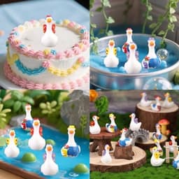 90 stuks kleine harsgans in tuinier- en vlinderstijl mini ganzenbeeldjes kleine dieren van hars voor doe-het-zelf-knutselwerkjes feeëntuinen poppenhuis microlandschapsdecoratie — thumbnail 5