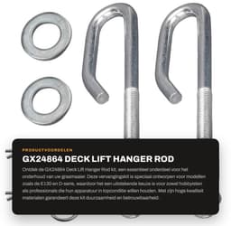 Dailygoods- Deck Lift Hanger Rod kit - Vervangt onderdeelnummers GX24864/GX21718 - Compatibel met E-serie en D-serie - Hoge kwaliteit - Voor diverse modellen - Inclusief bevestigingsmaterialen - Hefframe — thumbnail 1
