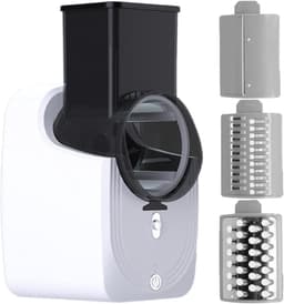 Elektrische Rasp - Keuken Snijmachine - Maaltijdvoorbereiding - 3 Snij Kegels - 14x16x29cm - Wit — thumbnail 1