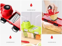 Groentesnijder Keukenmachine - Multifunctioneel Gereedschap - Snel Groenten Snijden - 6 Verwisselbare Messen - 32 x 12 x 10 cm — thumbnail 5