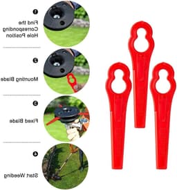 Plastic Grasmaaier Mesjes - Vervangende Bladen - Tuin Onderhoud - Roestvrij Plastic - 30 Stuks - Wit — thumbnail 1