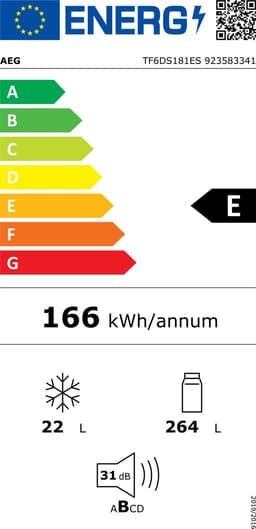 AEG TF6DS181ES combi-koelkast Ingebouwd 285 l Wit — thumbnail 2