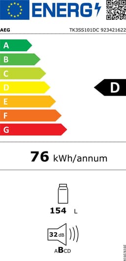 AEG TK3SS101DC koelkast Ingebouwd 154 l Wit — thumbnail 2