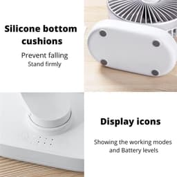 Tafelventilator Oplaadbaar – Stille Ventilator – 4 Snelheden – 90° Oscillatie – 4000 mAh — thumbnail 3