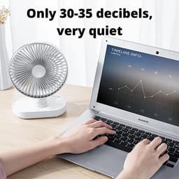 Tafelventilator Oplaadbaar – Stille Ventilator – 4 Snelheden – 90° Oscillatie – 4000 mAh — thumbnail 5