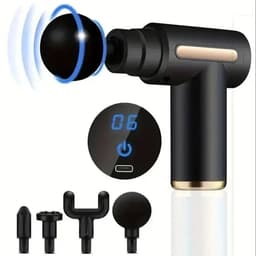 Novyro Living - massage gun - spiermassage pistool - mini - sport en relax - zwart - 6 speed levels - lichtgewicht - herstel — thumbnail 1