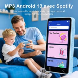 SnelShoppen - MP3 Speler Bluetooth en WiFi Android 13, 144GB, 3GB RAM, 4 Inch HD Touchscreen, Muziekspeler met Luidspreker, Camera en Ouderlijk Toezic — thumbnail 2