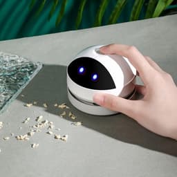 Zwarte compacte bureaustofzuiger op USB, stille draagbare reiniger voor stof en kruimels, geschikt voor het opruimen van huisdierhaar, snippers en kleine voorwerpen op bureau en toetsenbord — thumbnail 2