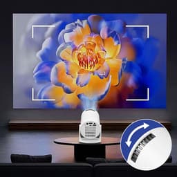 SnelShoppen - Mini Draagbare Projector 1080P Full HD, 180° Draaibare Buitenprojector voor Thuis, Klein Thuisbioscoop Projector Compatibel met Smartpho — thumbnail 5