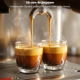 COWSAR Espressomachine met geïntegreerde conische maler - 30 maalstanden - PID-temperatuurregeling - drukmeter - roestvrijstalen espressomachine met kopjeswarmer - voor latte macchiato - cappuccino en espresso — thumbnail 5