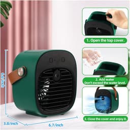 Draagbare mini-luchtkoeler (draadloos) – USB-oplaadbare ventilator – Draagbare airco voor slaapkamer, camping en auto – Eenvoudig in gebruik — thumbnail 3