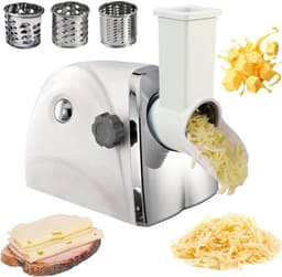 Elektrische Kaasrasp - Keukenmachine - Snel Ingrediënten Bereiden - 3 Roestvrij Staal Bladen - 300W Vermogen - Wit — thumbnail 1