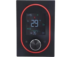 Slimme thermostaat - Intelligente regelaar - Temperatuur regelen - Touchscreen kleurendisplay - 86x86 mm inbouw - Zwart