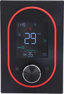 Slimme thermostaat - Intelligente regelaar - Temperatuur regelen - Touchscreen kleurendisplay - 86x86 mm inbouw - Zwart — thumbnail 1