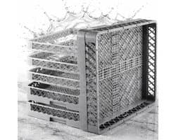 Vaatwassermanden Set - Afwasmand Bestekmand - Commercieel Afwassen - Fijne Bodemstructuur - 50 x 50 cm - Grijs