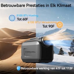 CYBERTAKE S2 Pro - Mobiele Airco - 5100BTU koeling & 6100BTU verwarming - 12V/24V/48V - Stil ≤55dB met App — thumbnail 5