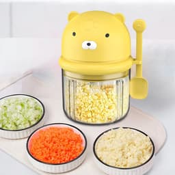 Mini Keukenmachine - Elektrische Hakker - Maaltijden Voorbereiden - Draadloos En Stil - 350 ml - Geel — thumbnail 3