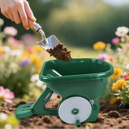 Grasstrooier - Zaaimachine Bemester - Gazon Onderhoud - Verstelbaar Handvat Slinger - 3 Liter - Groen — thumbnail 3