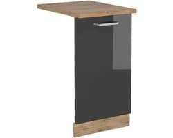 Vaatwasser paneel - Keuken front - Keuken opfrissen - Volledig geïntegreerd - 45 cm breed - Antraciet hoogglans