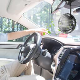 Dubbele Kop Auto Ventilator - Elektrische Ventilator Auto - Auto Koelen - 360 Graden Draaibaar - 140 cm Snoer - Zwart — thumbnail 3