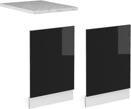 Keuken Frontpaneel - Vaatwasser paneel - Keuken Inrichten - Half-geïntegreerd model - 45 cm breed - Zwart hoogglans — thumbnail 5