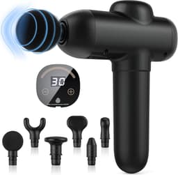 Spier Massagedeton - Herstel Gun - Spierpijn Verlichten - 30 Snelheden 6 Koppen - 12mm Diepte - Zwart — thumbnail 1