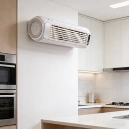 KZQ Mini Draagbare Luchtkoeler Met Digitaal Display Stil Oplaadbaar Voor Slaapkamer Kantoor En Kamperen Abrikooswit — thumbnail 3