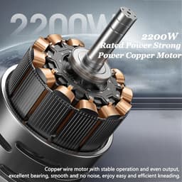 Elektrische Deegmenger - Spiraal Mixer - Brood Bakken - Krachtige Motor - 3kg Kom - Zilver — thumbnail 5