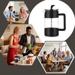 Koffiezetter Glas - Waterkoker - Koffie Bereiden - Druppelvrij Schenken - 1 Liter - Transparant — thumbnail 4