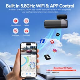 Evaux Boutique Dashcam - Dashcam voor auto - Dashcam voor auto voor en achter - nahtzicht - incl. app besturing - 4K display - incl 32GB kaart - Wifi en GPS - werkt ook wanneer je voertuig stilstaat — thumbnail 5