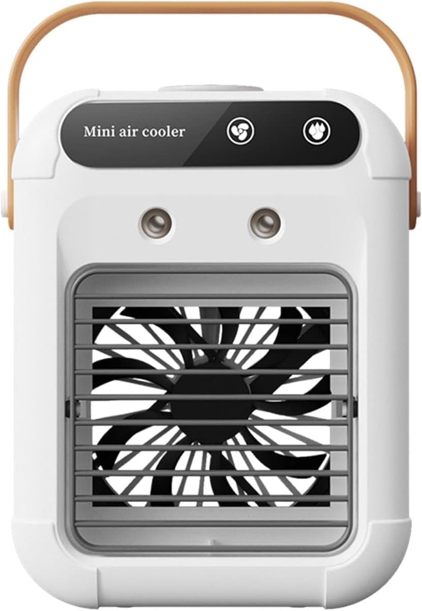 Draagbare luchtkoelventilator met twee snelheidsstanden, stille verneveling, 500 ml waterreservoir, USB-voeding, geschikt voor slaapkamers, bureaus, buiten en andere plaatsen. — afbeelding 1