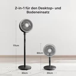Convectieturbine circulatie vloerventilator voor het hele huis, 4,88 m/s, afstandsbediening, timer, meerdere standen, hoog/laag modus. — thumbnail 5